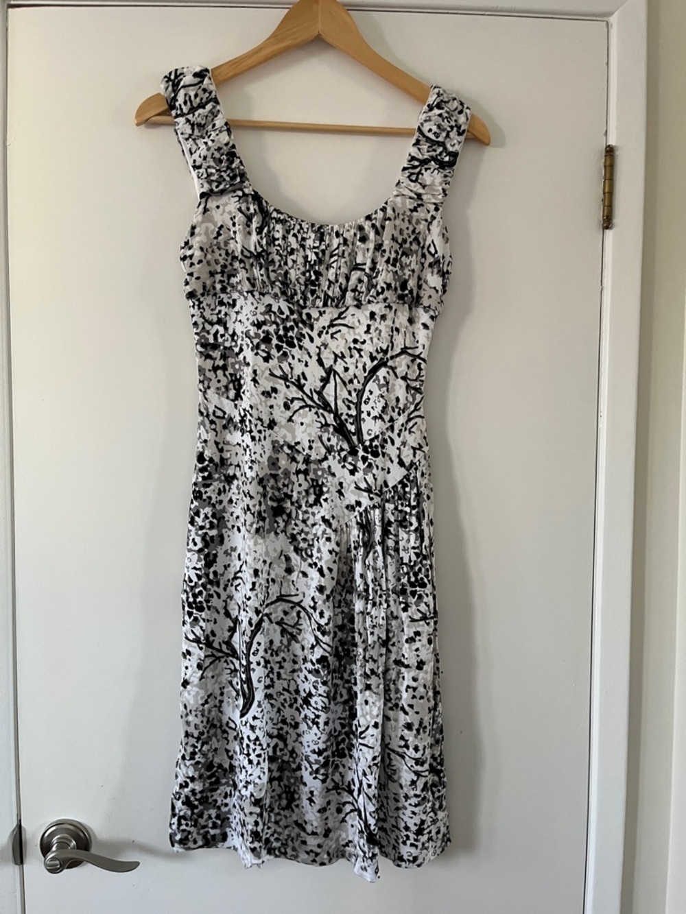 Black & White Printed Sleeveless Summer Dress